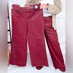Judy Blue Red Wide Leg Jeans